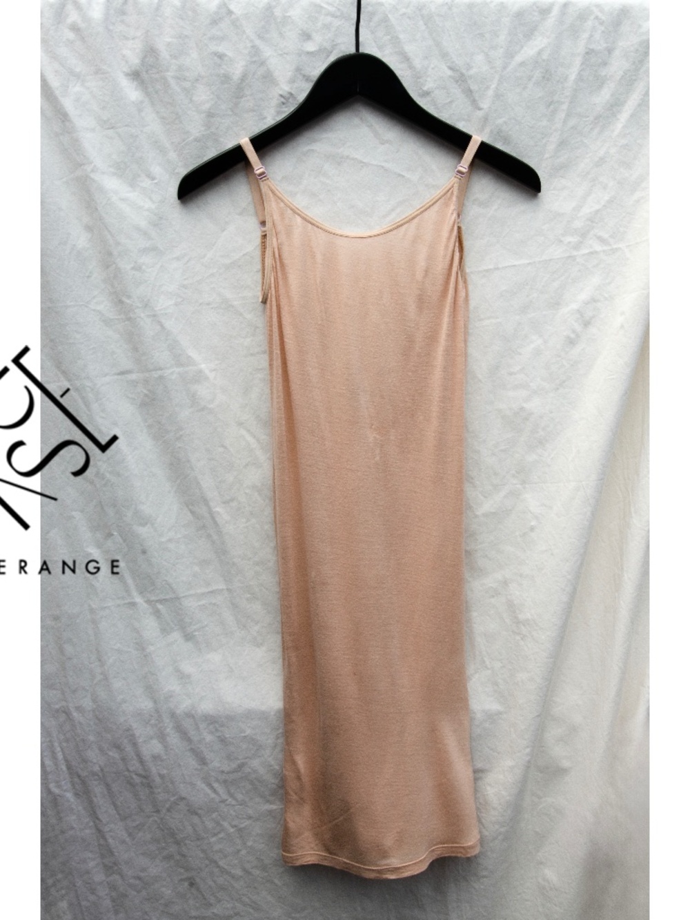 Baserange Bamboo Slip Dress — Nude, Size M